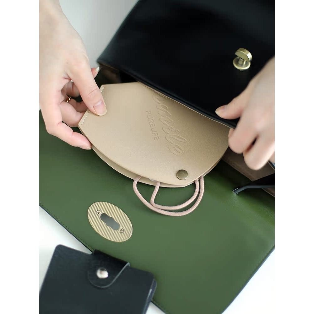 หน้ากาก ครีมกันแดดหนัง KN95 สีเบจสีแอปริคอทคลิปพับถุงเก็บหน้ากากสามมิติคลิปเก็บโฟกัสภายใต้ป้องกันฝุ่