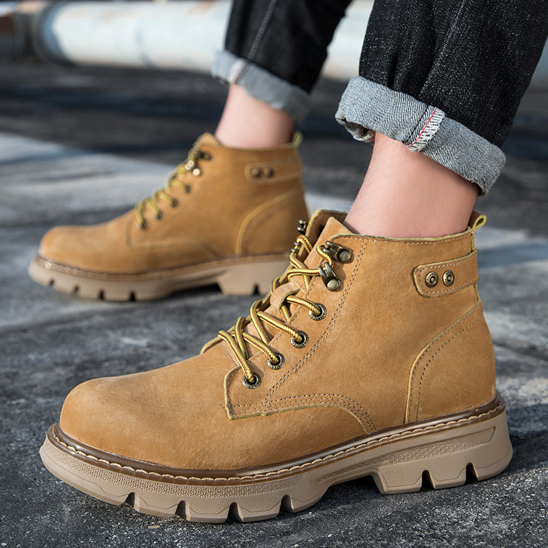 ขนาด 38-44 รองเท้าบู๊ทมาร์ตินหนังแท้คุณภาพสูงสําหรับผู้ชายลําลองรองเท้ากันลื่นทนทาน - รูปที่ 5