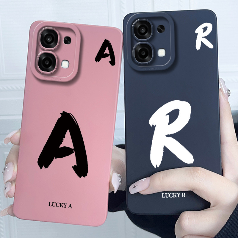 สําหรับOppo A6 Pro 5GกรณีNucky Initial LetterซิลิโคนกันกระแทกSoft Matteโทรศัพท์กันชนสําหรับOppo A6 Pro A6Pro 4Gปลอก
