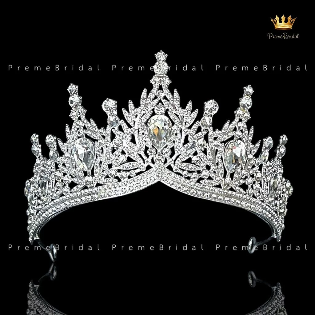 (พร้อมส่ง) เทียร่า 457 สีเงิน มงกุฎครึ่งหัว นางงาม งานสวย ปราณีต QCเพชรทุกเม็ด สินค้าพร้อมส่งจากไทย ไม่ต้องรอจีน