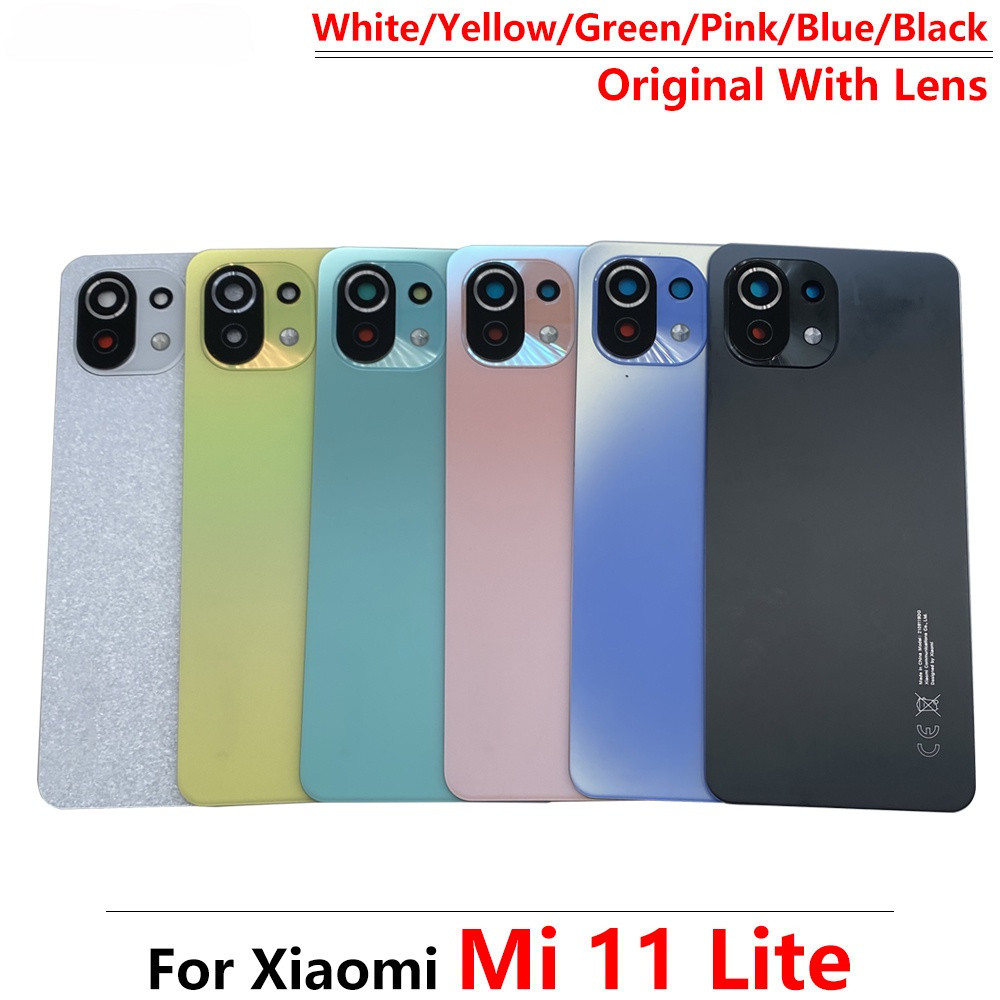 Original ด้านหลังกระจกด้านหลังประตูสําหรับ Xiaomi Mi 11 Lite 5G M2101K9AG M2101K9G แบตเตอรี่ประตูแบต