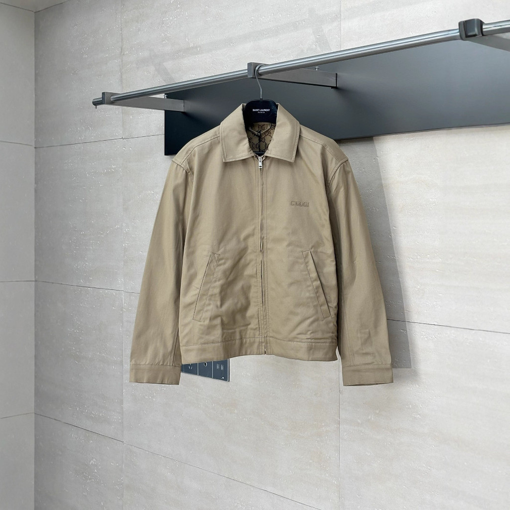 AO9O GANNI New Embossed Letter Decorated Ribbon Jacket Coat Unisex Celebrity Style