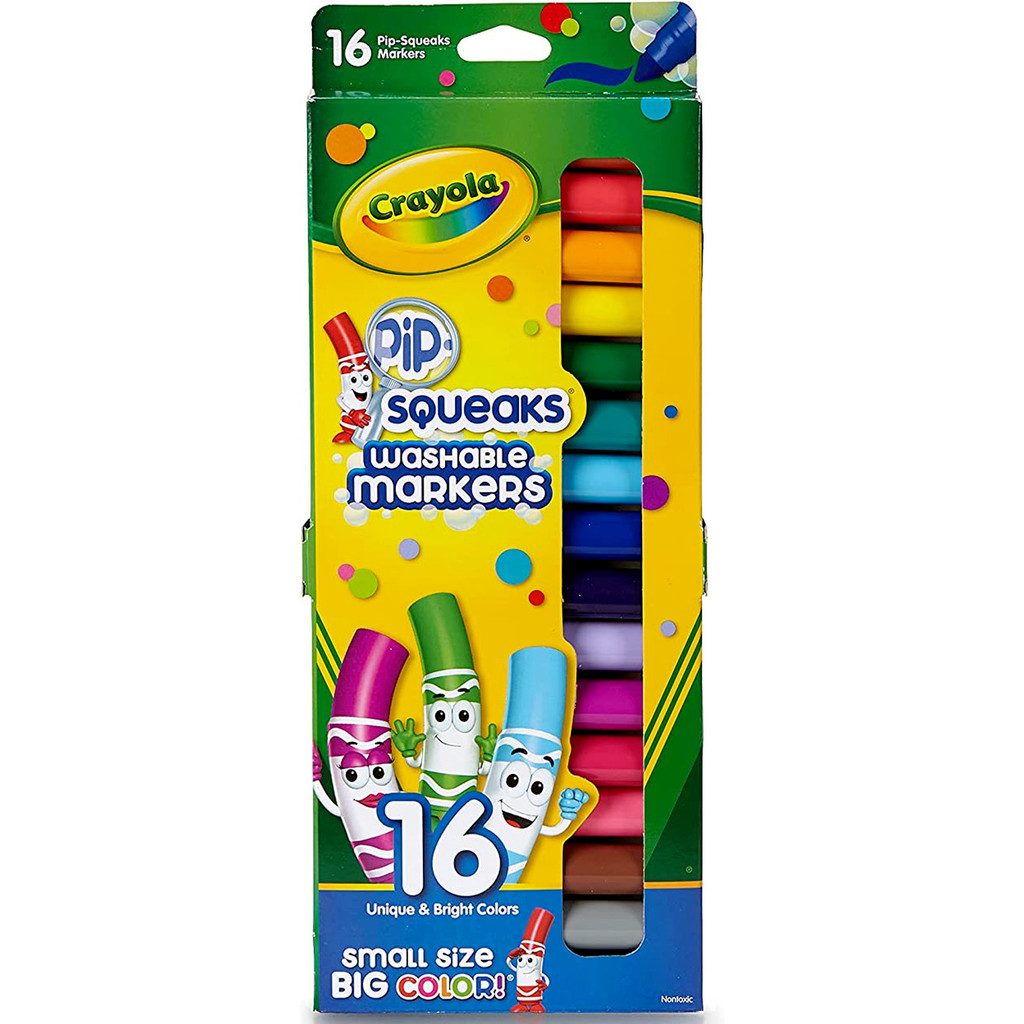 CRAYOLA Pip-Squeaks Washable Markers 16 Bright Colour Student School Craft