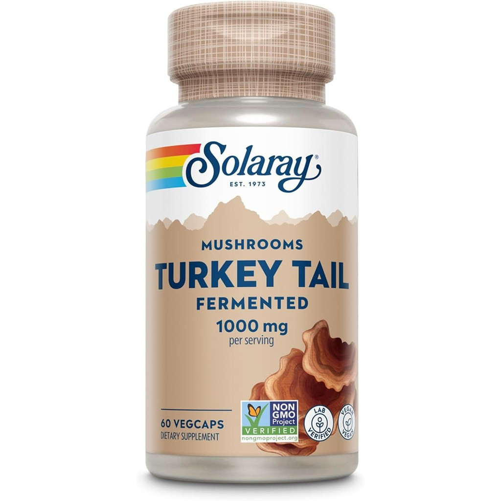 SOLARAY Fermented Turkey Tail Mushroom 500mg | 60 VegCaps