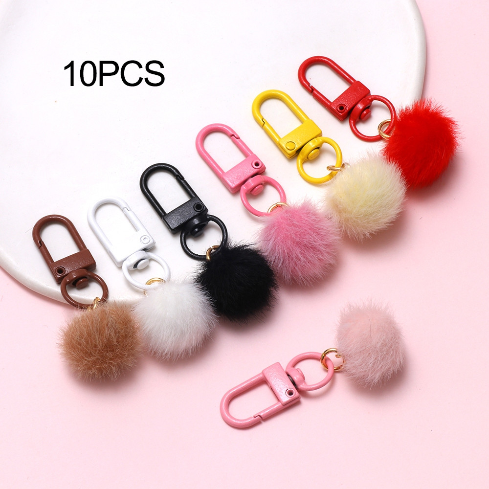 กระเป๋าสีจี้โทรศัพท์ตกแต่งของขวัญ10ชิ้น ลูกตุ๊กตาน่ารักพวงกุญแจลูกอม