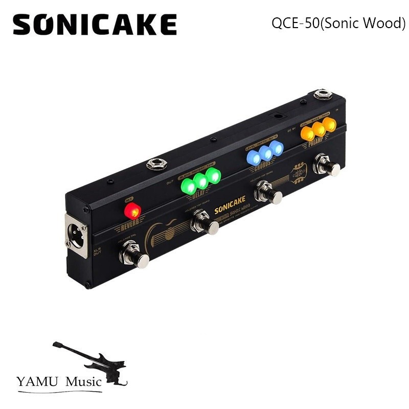 SONICAKE Sonic Wood Acoustic Pedal Guitar Effect Acoustic Pedal Multi Effects Preamp Chorus Delay Re