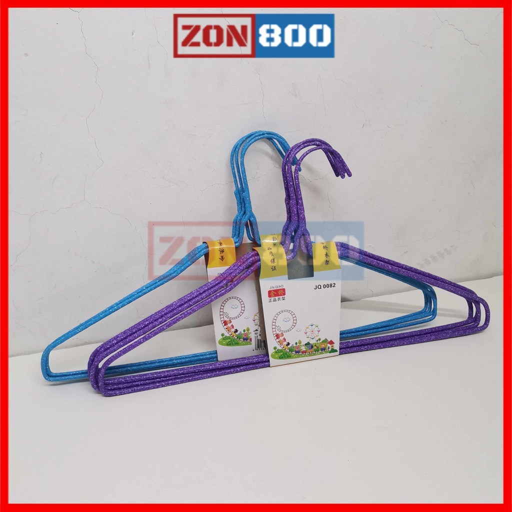 MIN10SET ) ไม้แขวนเสื้อโลหะ (4PCS ) Pvc เคลือบหยด ( 37cm*19cm ) [สําหรับผู้ใหญ่ ] สีสุ่ม