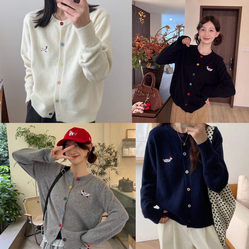 Dahong 💖 เสื้อคาร์ดิแกน สวยมากกก สุดแสนจะน่ารัก  ทรงหลวม  แมทได้หลายชุดเลยยยย 88032