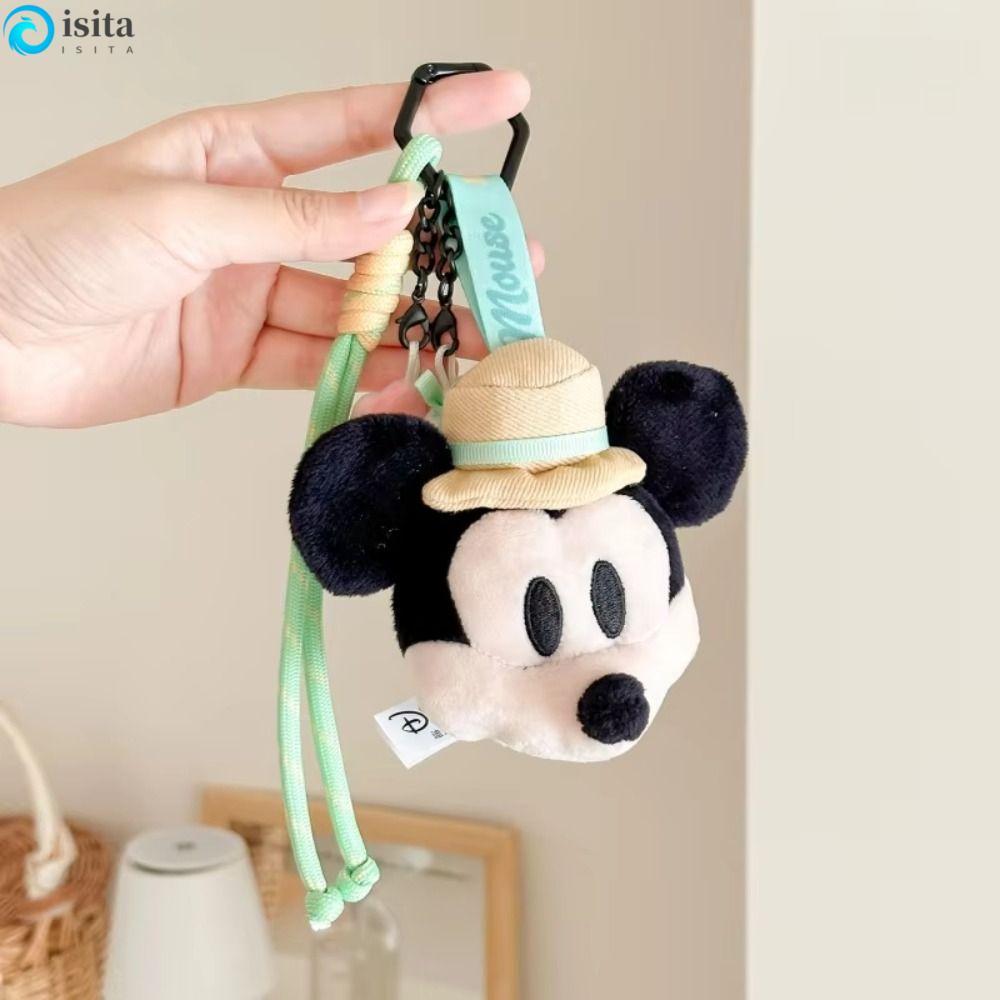ISITA Mickey Mouse Family Plush Toy, Collectible Cartoon Mickey Minnie Plush Keychain, Car Keyring P