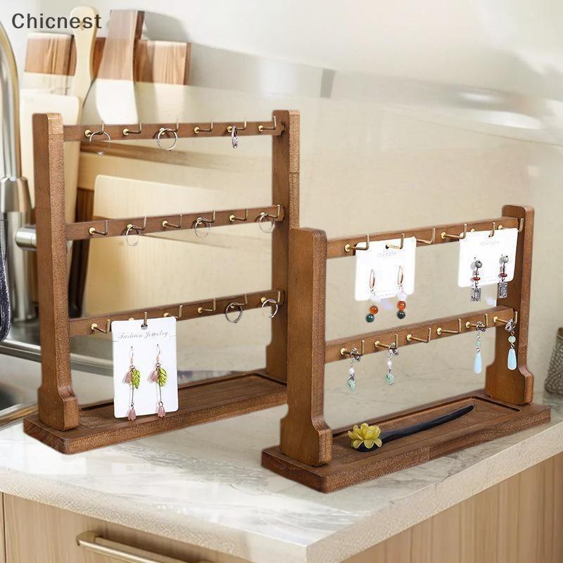 [Chc] ไม้เครื่องประดับยืนแสดงสร้อยคอสร้อยข้อมือผู้ถือกุญแจตะขอชั้นเก็บต่างหูขาเข็มกลัดผู้ถือยืนออแกไ