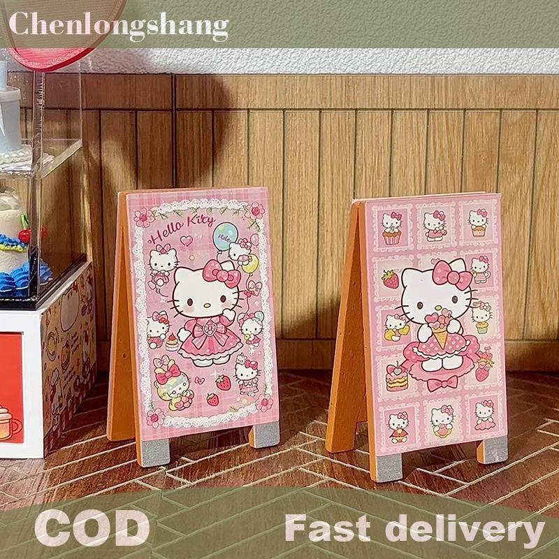 Chenlongshang 1:12 Dollhouse Miniature Hello Kitty ขนม House Display Board Decor ของเล่นตุ๊กตา House
