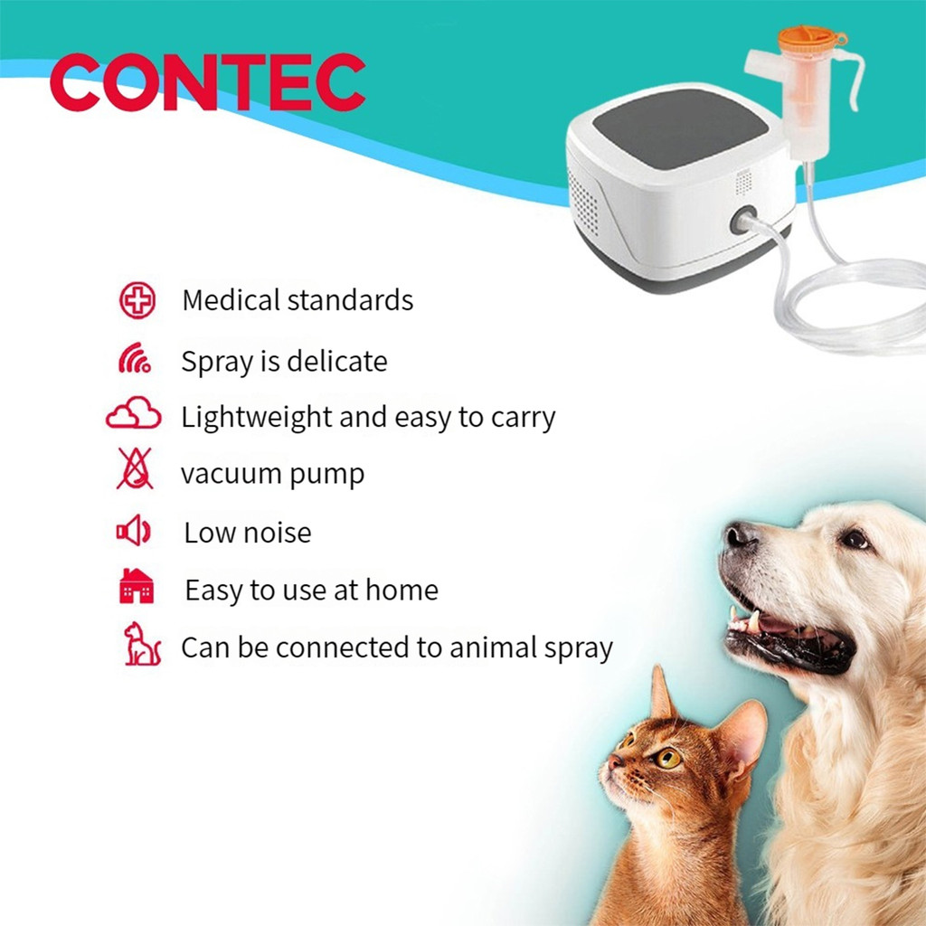 จัดส่งในพื้นที่+COD ชื่อผลิตภัณฑ์:CONTEC NE-J01VET Veterinary Mesh Nebulizer เครื่องพ่นยาคอมเพรสเซอร์สําหรับสัตว์ – เครื่องพ่นยาพกพาสําหรับสัตว์เลี้ยง - รูปที่ 3