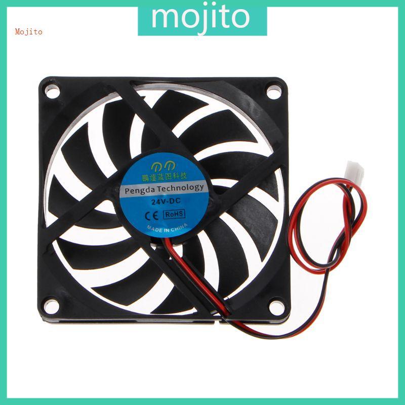 24V 2-Pin 80x80x10mm PC Computer CPU System Heatsink Brushless Cooling Fan 8010
