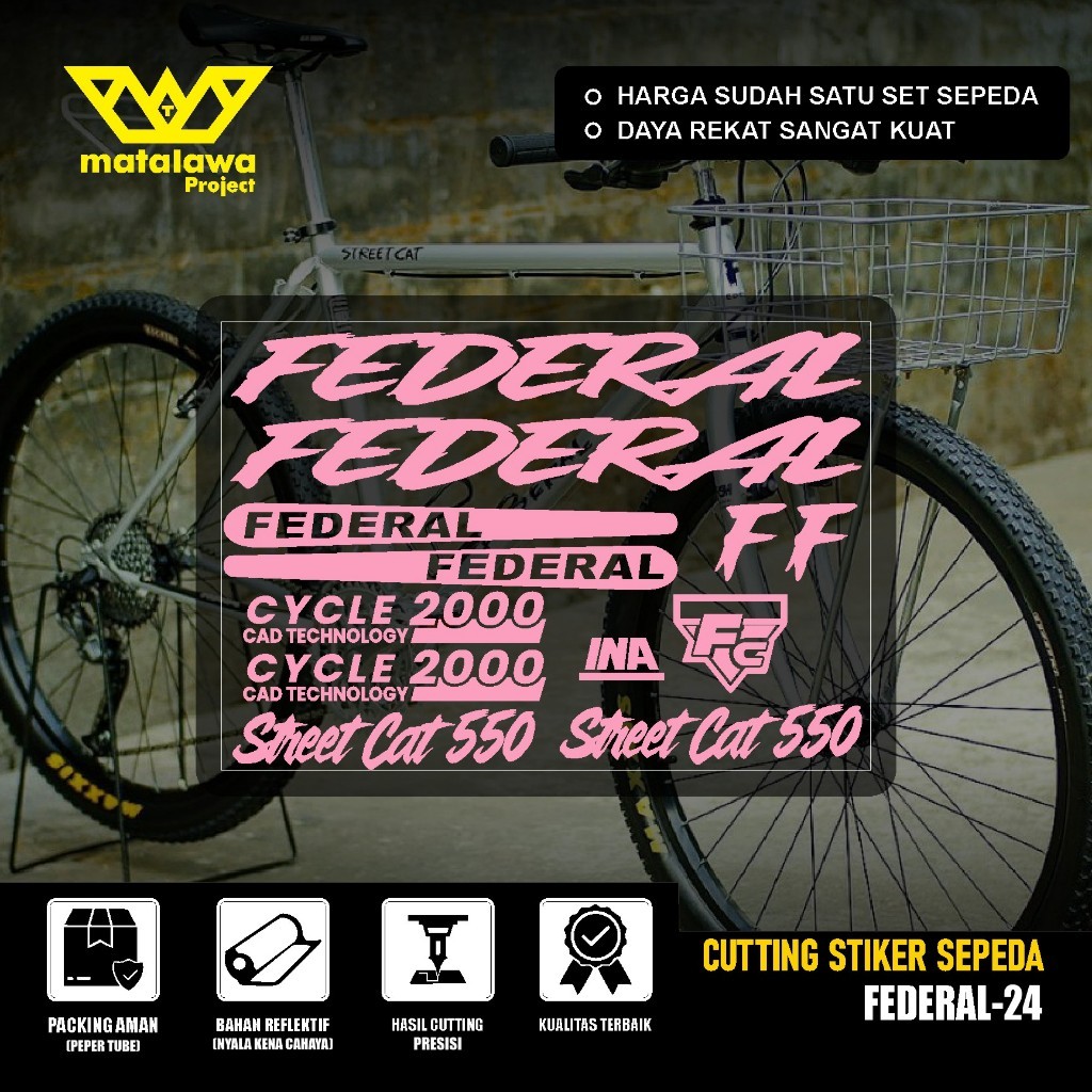 FEDERAL สติกเกอร์พรีเมี่ยมตัดสติกเกอร์ FEDERAL Straycat BIKE สติกเกอร์ Streetcat MG 33 MTB BIKE Stra