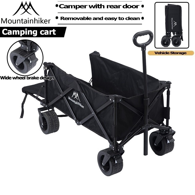 SG ️Ready stock️MOUNTAINHIKER Foldable Camping Push Cart Wagon Trolley Tool Truck Portable Shopping 