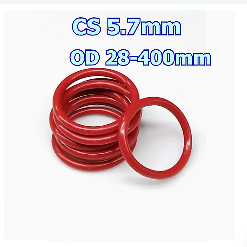 แหวนซีลโอริงซิลิโคนสีแดง CS5.7mm*OD28-400mm แหวนกันน้ํา ส่วนประกอบการปิดผนึกทนอุณหภูมิสูง DXM-MB