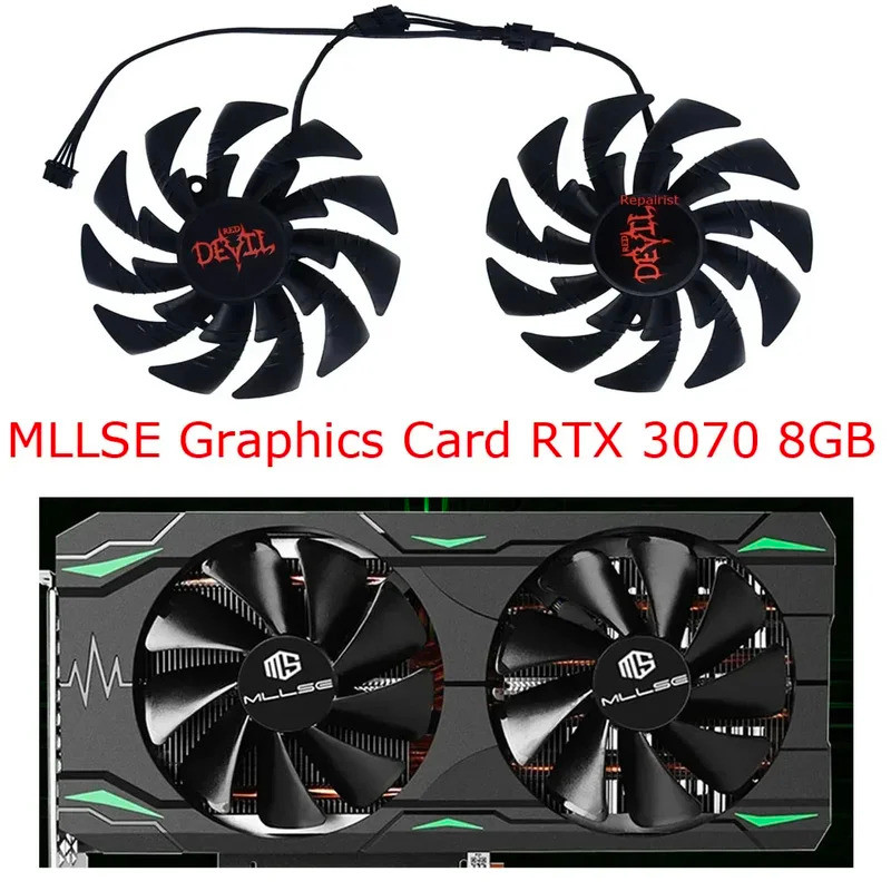 Ii2 ชิ้น/เซ็ต,เครื่องทําความเย็น GPU,พัดลมการ์ดกราฟิก,DIY T129215BU PLD10015B12H,สําหรับเกม MLLSE RT