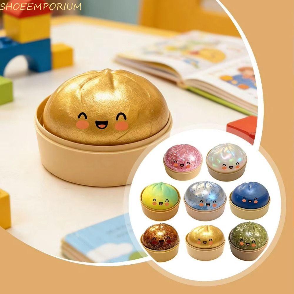 SHOEEMPORIUM Bun Sensory Balls, Pinch Giant Rainbow Dumpling Squis, จําลอง Dumpling-Shaped Glittering น่ารักนุ่ม Squishy ของเล่นผู้ใหญ่และเด็ก