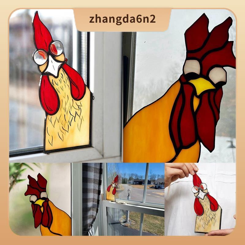 ในสต็อกRooster อะคริลิคแขวนหน้าต่าง, Rooster Stained อะคริลิคสําหรับหน้าต่าง, Perfect Rooster Decor 