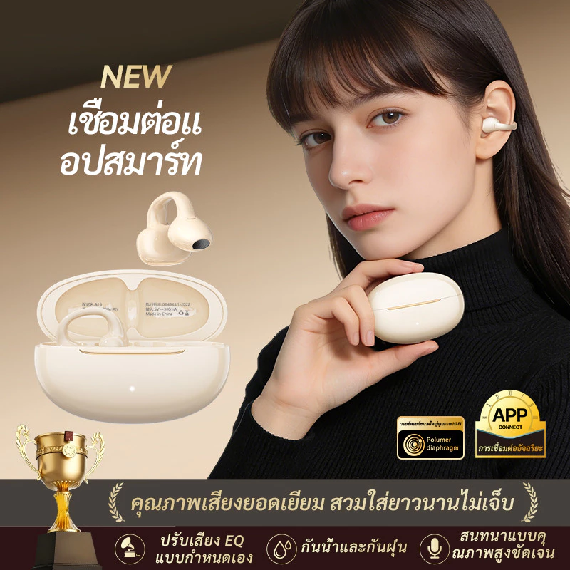 หูฟัง TWS ที่มีพื้นผิวหนังย้อนยุคบลูทูธ5.4ไร้สายแบบสองทิศทางการสื่อสารความละเอียดสูงที่ชัดเจนและเข้ากันได้กับ ไอโอเอส หรือโทรศัพท์ หุ่นยนต์