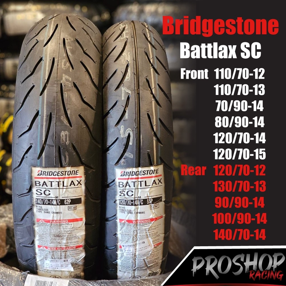 ยาง Bridgestone Battlax SC สำหรับ  PCX160 Nmax Click Giorno PCX150 ขอบ 14 12 13