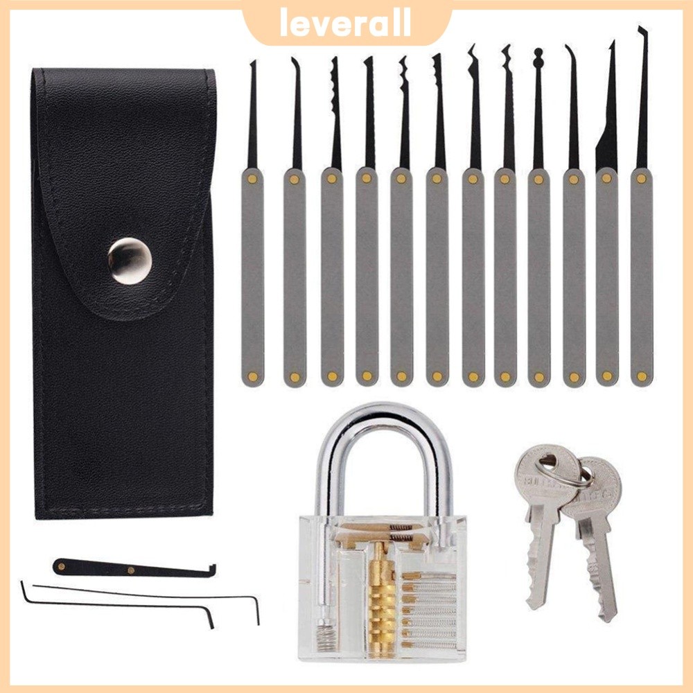 ⚡24ชม.⚡ 17 ชิ้น Professional Lock Pick Set มัลติฟังก์ชั่นไม่มีล็อคปลดล็อค Extractor Pick Key ชุดเครื