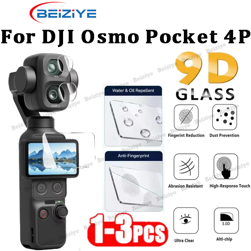 กระจกนิรภัย Flim สําหรับ DJI Osmo Pocket 4P ป้องกันหน้าจอ Anti-Scratch เลนส์ฟิล์มฝาครอบป้องกันสําหรับกระเป๋า 4P อุปกรณ์เสริม
