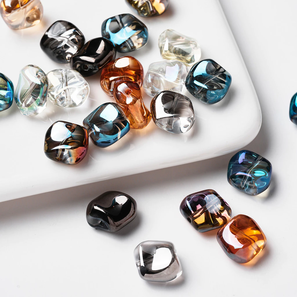 St.kunkka ไม่สม่ําเสมอแก้วคริสตัลลูกปัดหลวม Faceted ลูกปัดสําหรับเครื่องประดับ DIY ทําสร้อยข้อมือสร้อยคอ