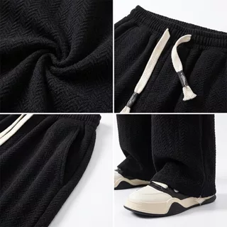 MEFEEE Unisex เกาหลีหลวมกางเกงขากว้างฤดูร้อนบาง Flowy น้ําหนักเบาชายหาดกางเกงขายาวสําหรับชายสีดําสีขาวสีเทา M-5XL