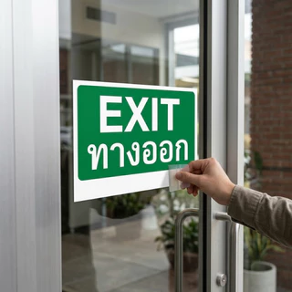 ZJ HOME สติกเกอร์ป้ายเตือนต่างๆ สติกเกอร์ PVC เกรดพรีเมี่ยม เคลือบฟิล์มลามิเนตสำหรับงานกลางแจ้ง มีความทนทานสูง