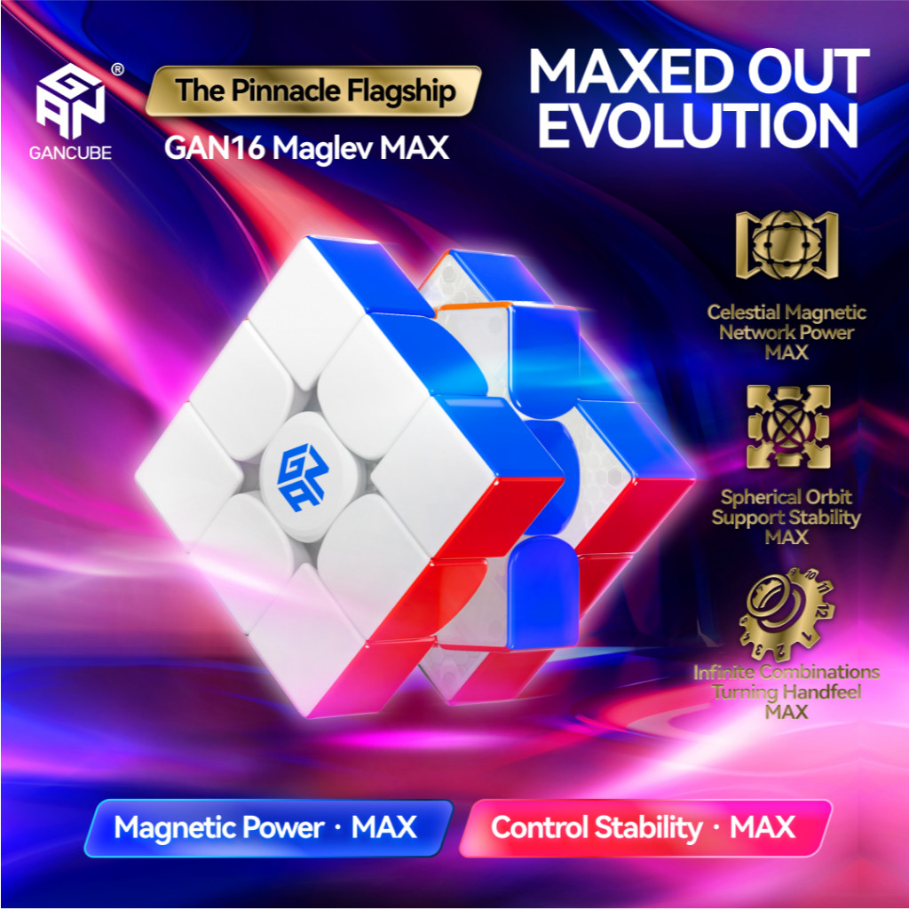 GAN 16 Maglev MAX 3x3 ความเร็วแม่เหล็ก Cube เคลือบ UV Magic Cube การศึกษาปริศนาของเล่นสําหรับเด็ก