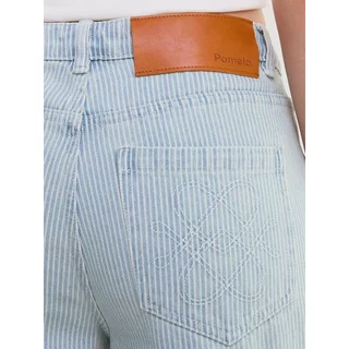 [Pomelo] กางเกงยีนส์ลายทาง / Ribbed Wide Leg Jeans