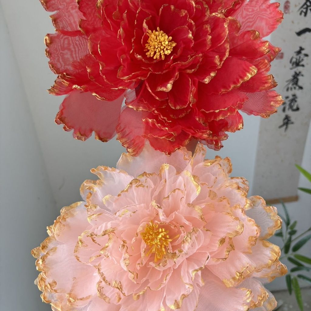 Luo Fangci 26 ซม.ขนาดใหญ่พิเศษแห่งชาติสี Fanghua Organza เลียนแบบร้อนดอกไม้อุปกรณ์เสริมผม Tang สไตล์ดอกไม้ชุด Headdress Concubine PDD7.6-120