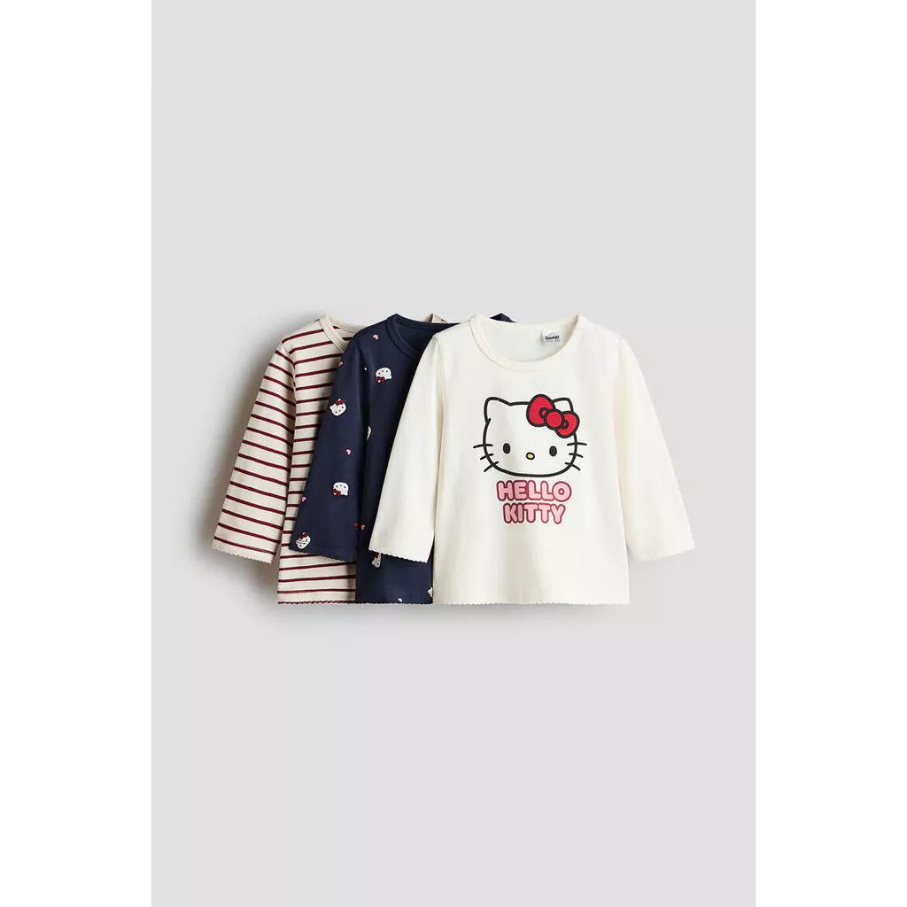 H&M(เอชแอนด์เอ็ม) เสื้อท็อปพิมพ์ลาย 3 ชิ้น เด็กทารก 1349230_1