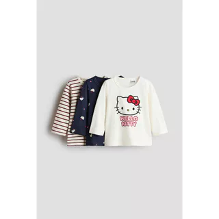 H&M(เอชแอนด์เอ็ม) เสื้อท็อปพิมพ์ลาย 3 ชิ้น เด็กทารก 1349230_1