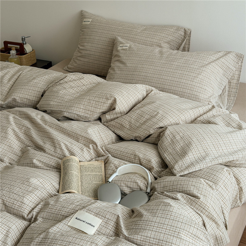 A Pure Cotton100Yarn-dyed washed cotton bedding set, all-cotton bedding set, bed sheet and duvet cov