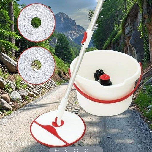 Single Bucket Spin Mop Set & Easy Mop 2 แผ่นซับ INAR ZWRX 3YOE M6S9