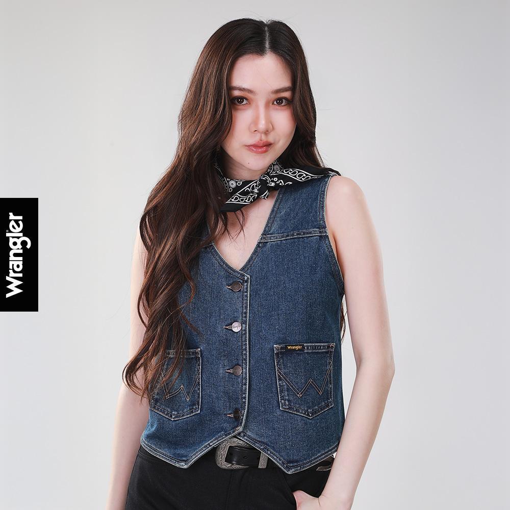 WRANGLER เสื้อกั๊กผู้หญิง คอลเลคชั่น Wrangler Legends รุ่น WR S126WVESN06 สียีนส์กลาง