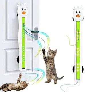 กะรัต ของเล่นแมวอัตโนมัติ 2in1 ไม้ตกแมวไฟฟ้า Interactive Cat Toy กระตุ้นสัญชาตญาณนักล่า แก้เบื่อแมว