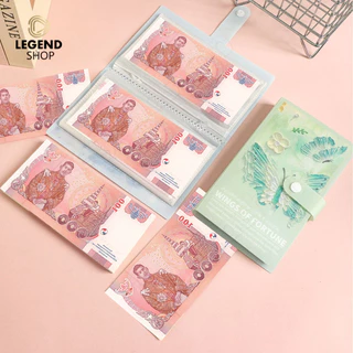 สมุดเก็บเงิน 50 ช่อง เก็บแบงค์ได้ 100 ใบ สองด้าน กันน้ำมีปิดกั้น สมุดสะสมธนบัตร & ออมเงิน