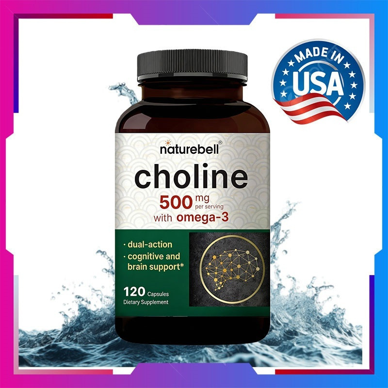 NatureBell Choline Supplements 00mg, 10 Capsules – Promotes Energy, Liver, Brain, Cognitive Health
