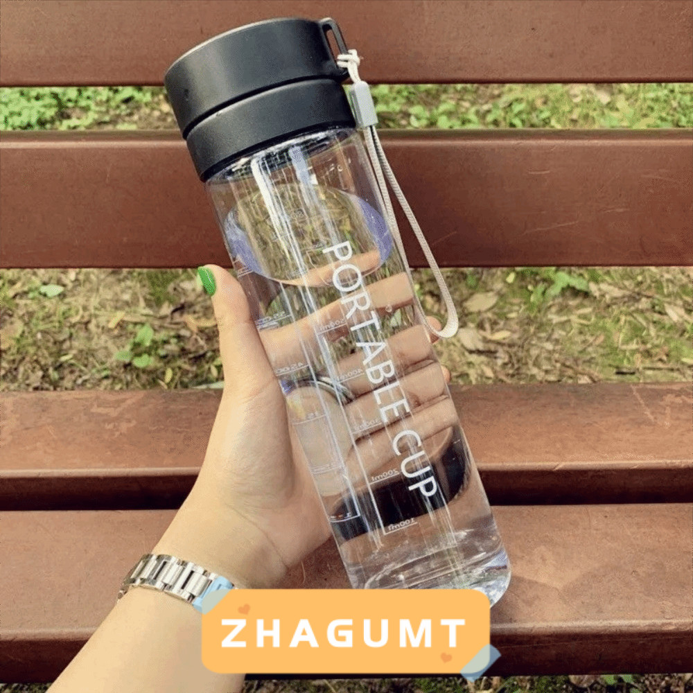 ZHAGUMT366KB ขวดน้ํากีฬา, 800ML พร้อมถ้วยน้ําเชือกเส้นเล็ก, ถ้วยพลาสติกใสฝ้าความจุขนาดใหญ่สําหรับเด็ก