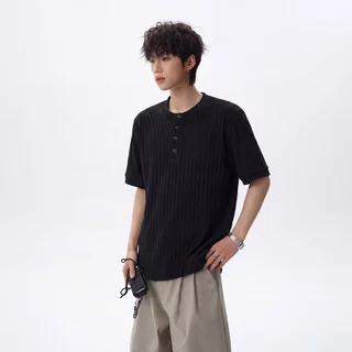 เสื้อยืดฮันรี่ลำบุตร สไตล์เกาหลี สไตล์โอลด์มันนี่ ผ้านุ่มเนียน สีพื้นแขนสั้น สวมใส่ได้ทั้งชายหญิง ใส่ง่ายจับคู่ได้ทุกชุด