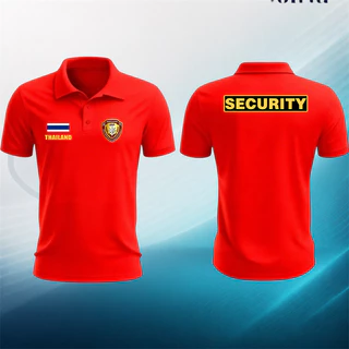 เสื้อโปโลผ้าฝ้าย100% ลายSECURITY ธงชาติไทย สำหรับงานดูแลพื้นที่ ทั้งชายหญิงประจำวัน S-3XL
