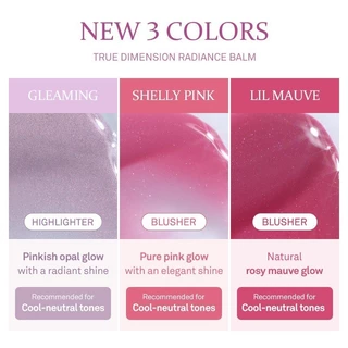 [ซื้อ 1 แถม 1]hince True Dimension Radiance Balm (7 colors) l บาล์ม 3in1 ทาตา ปาก แก้ม, ผิวดูโ