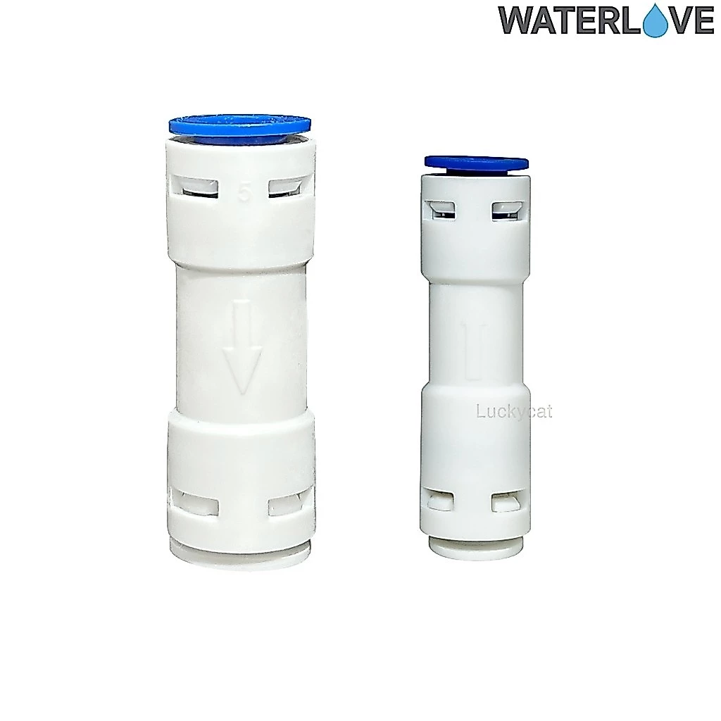 ข้อต่อตรง กันน้ำไหลย้อนกลับ (Check Valve) ขนาด 1/4'' 2 หุน และ 3/8'' 3 หุน แบบต่อเร็ว
