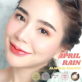 คอนแทคเลนส์🌈April Rain🌈 Almond Brown / Black (Luxzylens) ขนาดกลาง💖