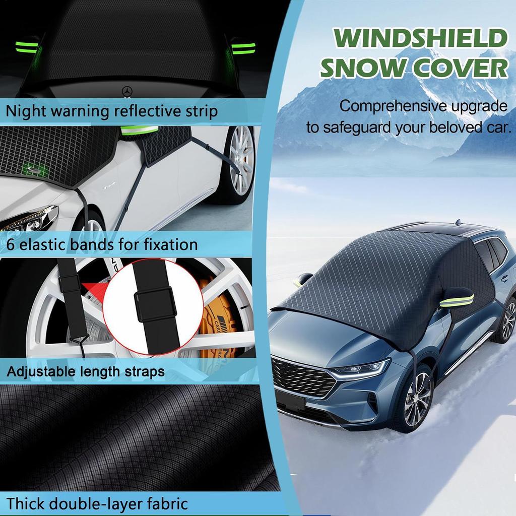 ฝาครอบหิมะกระจกรถยนต์ Heavy Duty Weatherproof, กันน้ํา Anti-Frost กระจก Protector yaenith