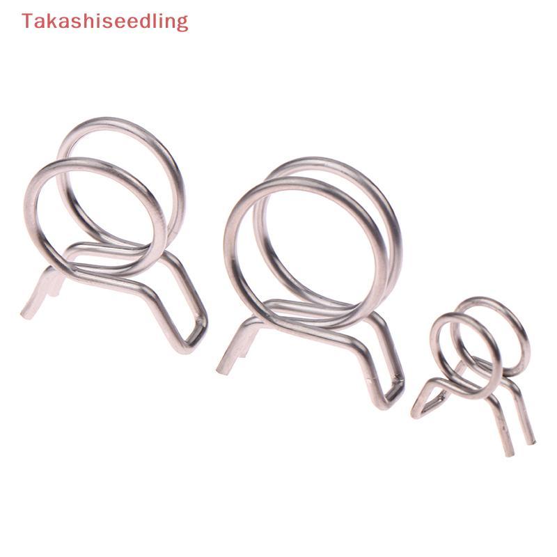 (Takashiseedling) 10 ชิ้น 5 มิลลิเมตร-14 มิลลิเมตรท่อ Clamp สแตนเลสหลอดสปริงคลิปการใช้สายท่อ Clamps ปิดผนึกท่อคลิปสําหรับเรือรถจักรยานยนต์
