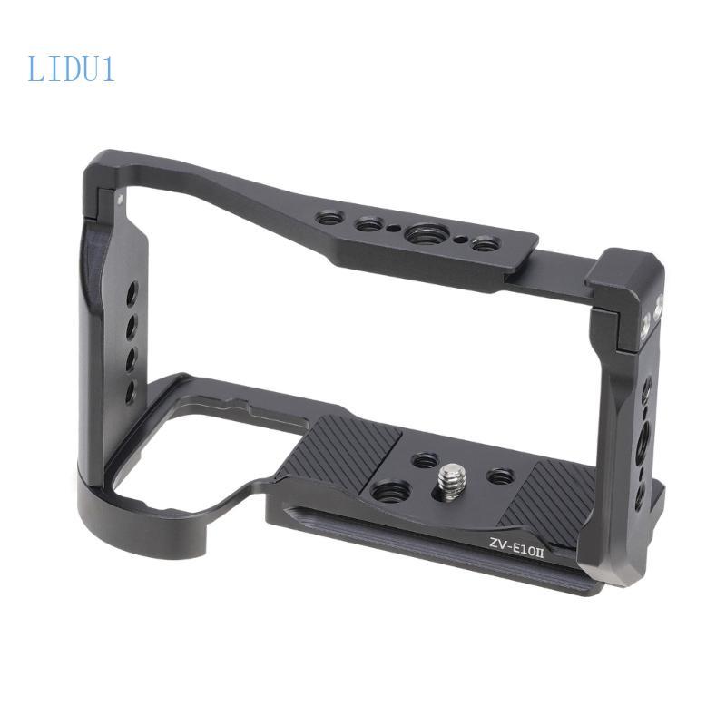 LIDU1 กล้อง Full CAGE สําหรับ ZV-E10II อลูมิเนียมกล้อง Rig Quick Release แผ่นกล้องกรง Full Access ป้